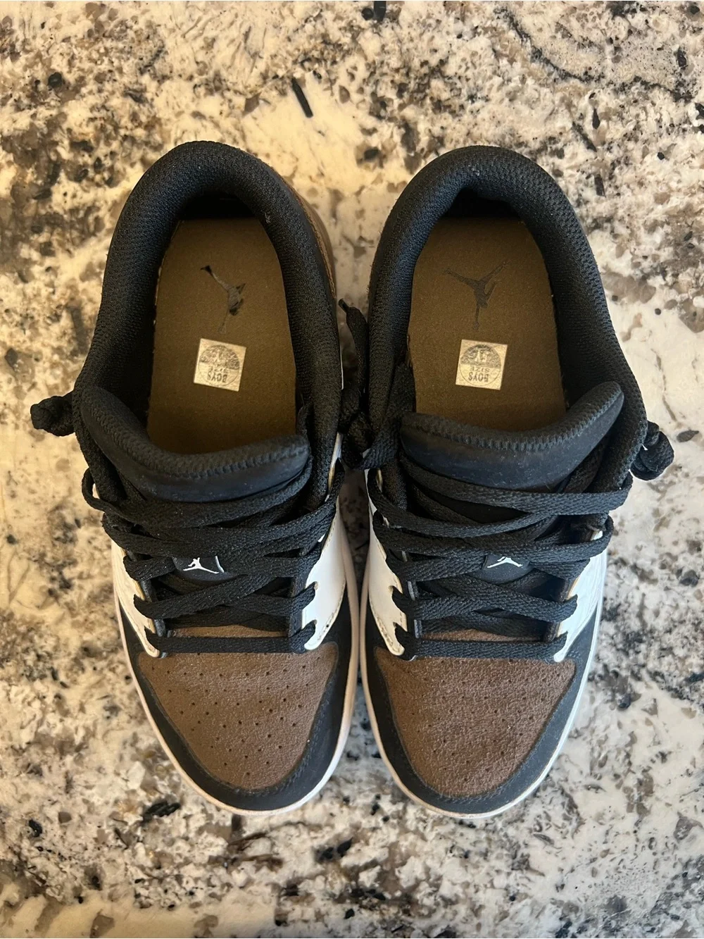 Jordan Low-Top Sneakers in Black, White & Brown